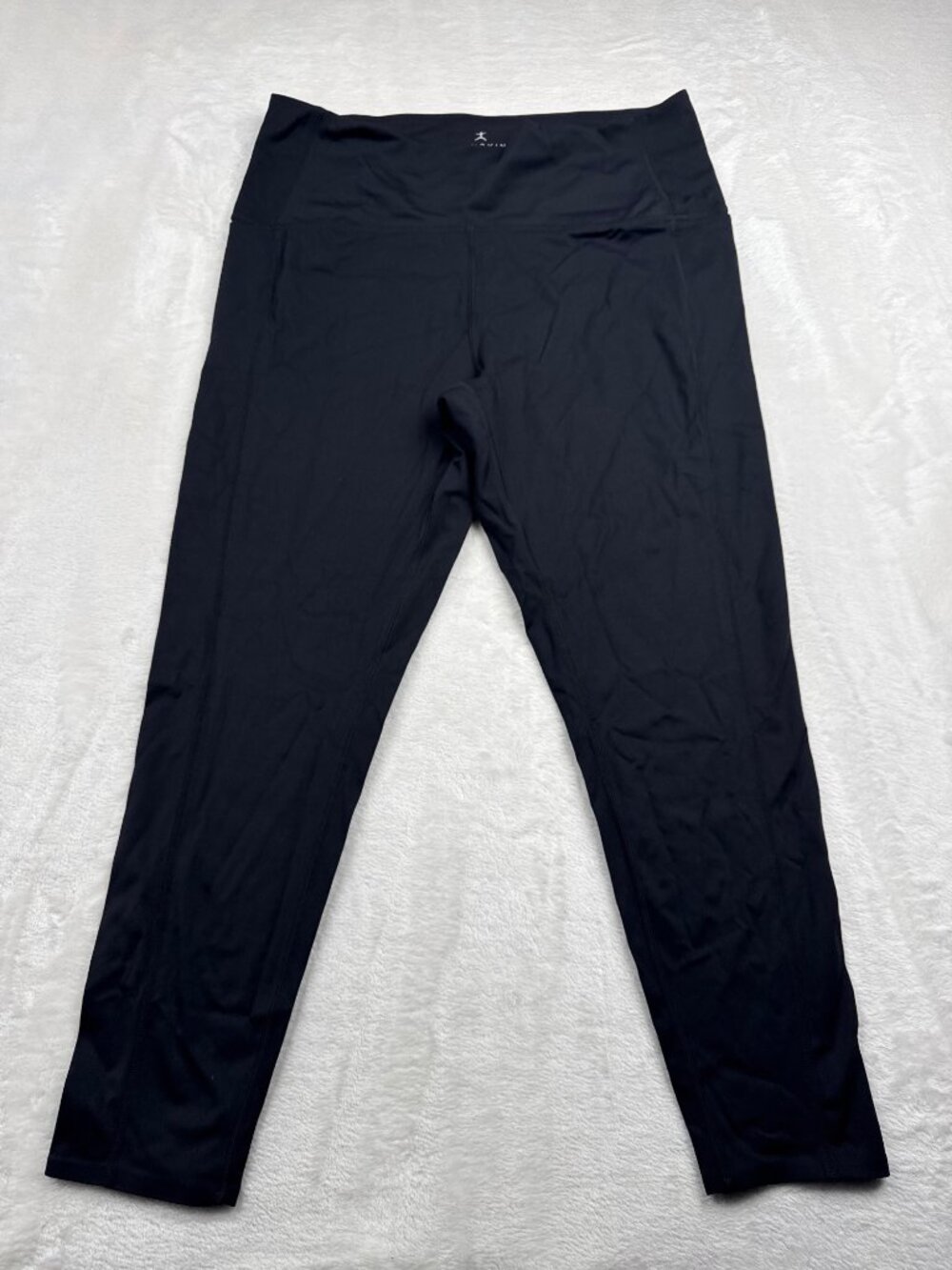 Danskin Womens Black High-Waisted Leggings XL Nylon/Spandex Blend